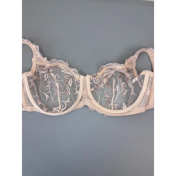 Soma‎ women's 34DD beige sensuous lace unlined bra underwire lingerie - Picture 5 of 6